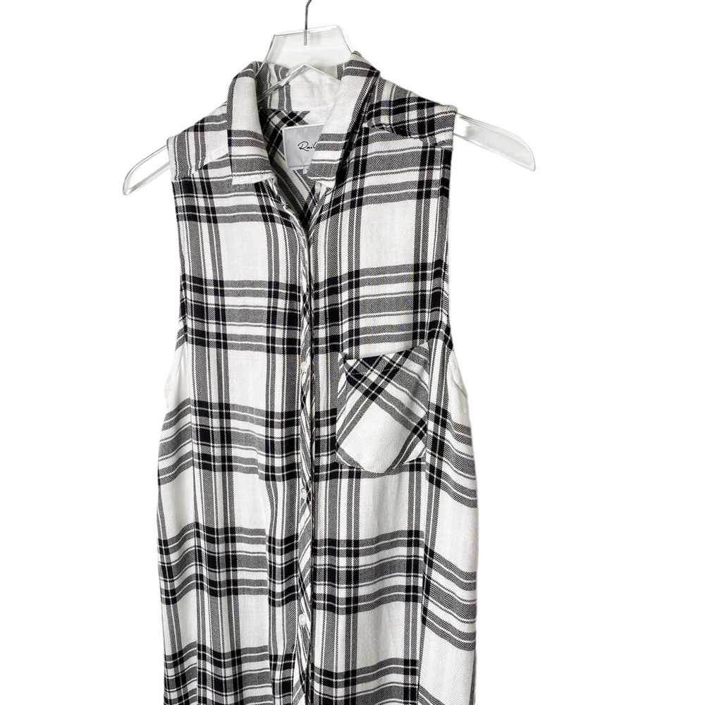 Rails Jordyn Long Button Down Plaid Tunic Black W… - image 5